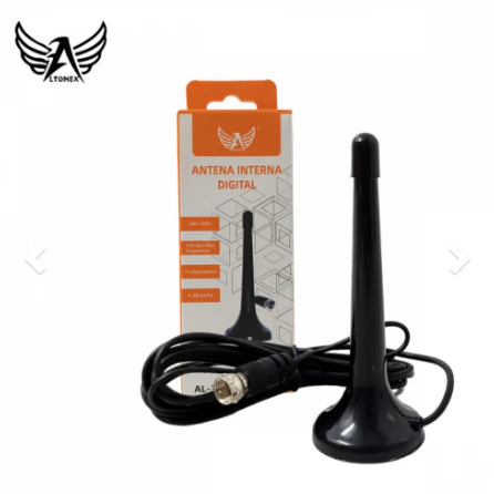 Antena Digital HDTV 3 metros 3.5 DBI Altomex Interna e Externa Sinal Digital UHF VHF FM TV Digital Base com Imã