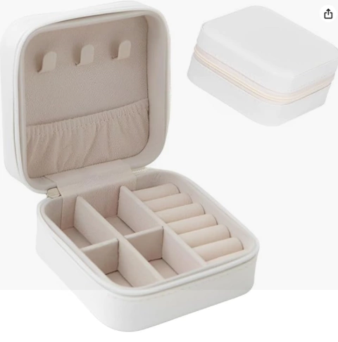 Mini Porta Joias Portátil Estojo Com Zíper