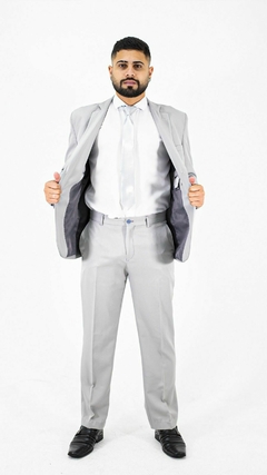 COSTUME SLIM MICROFIBRA CINZA CLARO - loja online