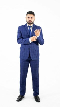 COSTUMES SLIM AZUL PRÍNCIPE DE GALES - comprar online