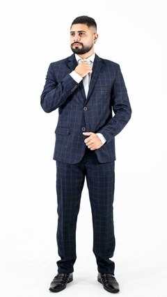 COSTUME SLIM AZUL NOITE XADREZ - comprar online