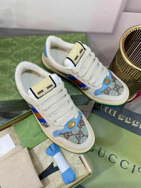 Tênis Gucci Screener - azul com aplicações - comprar online