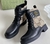 Bota Gucci GG - couro preto com canvas - comprar online