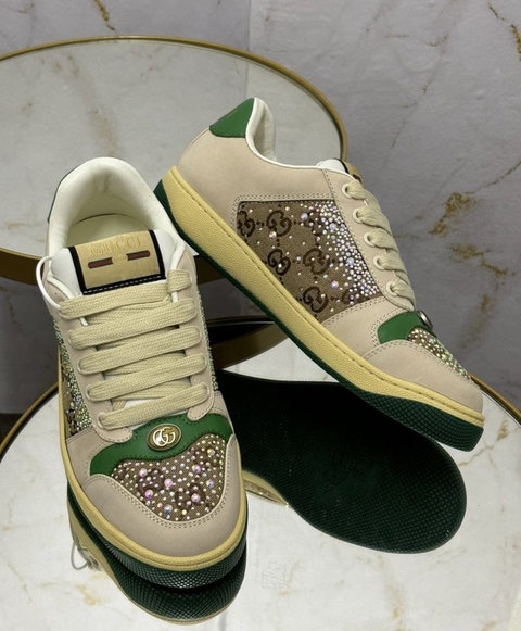Tênis Gucci Screener - verde com aplicações - comprar online