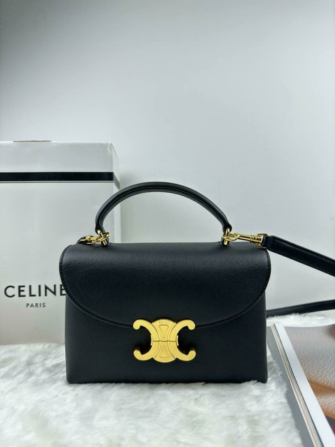 Bolsa Celine Nino Teen - preto com dourado - comprar online