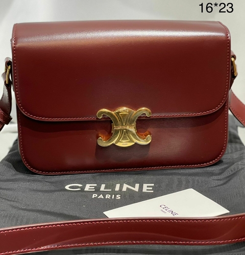 Bolsa Celine Triomphe Classique - bordo com dourado - comprar online
