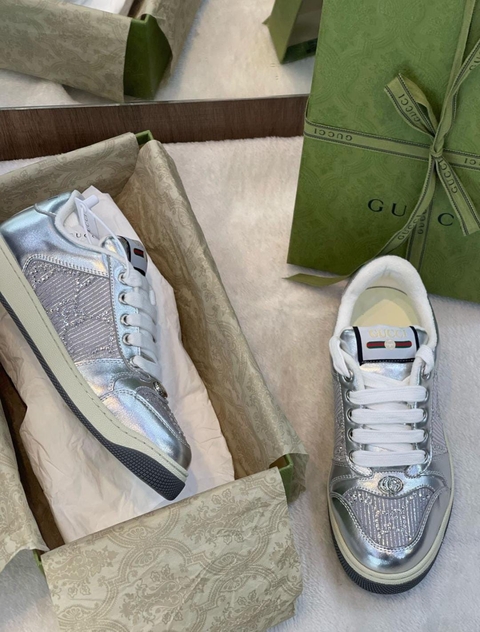 Tênis Gucci Screener - prata - comprar online