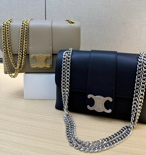 Bolsa Celine Victoire Teen - preto com prata - comprar online