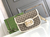 Bolsa Gucci GG Horsebit pequena - canvas supreme e off white