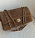 Bolsa CH double flap classic - camurça marrom com dourado - comprar online
