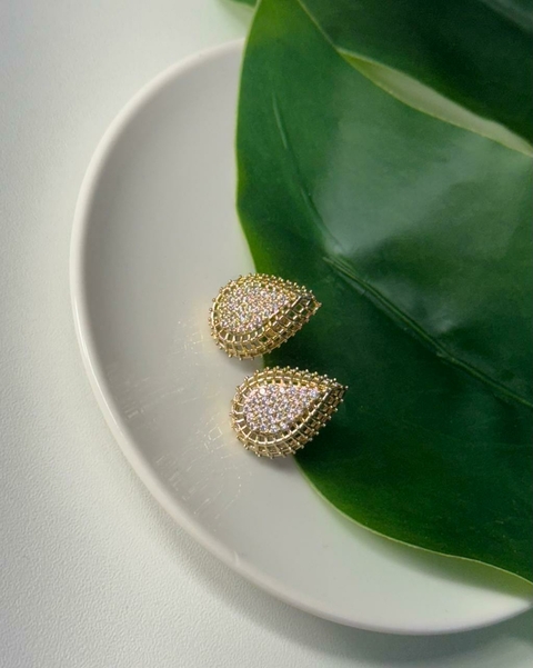 Brinco Biju Gota com Cristais - comprar online