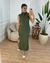 Vestido Midi com Gola Boba e Fenda Lateral