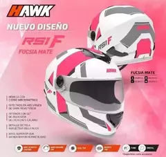 Casco Integral HAWK RS1 F blanco/fucsia - Craze