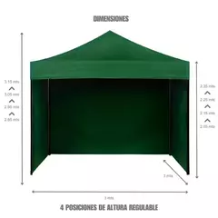 GAZEBO PLEGABLE 3X3M CON PAREDES LATERALES - tienda online