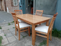 Combo 4 sillas roma mas mesa londres fija 1.40 por 0.90 - comprar online