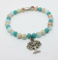 PULSERA JASPE IMPERIAL DE SEDIMENTO DE MAR AZUL en internet