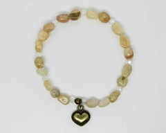PULSERA PIEDRA DE SOL NUGGET CON CORAZON