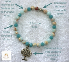 PULSERA JASPE IMPERIAL DE SEDIMENTO DE MAR AZUL - Baúl de Octubre