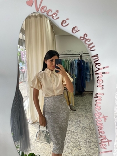 BLUSA RUTE TRICOLINE COM STRASS - ESTILOSA DE SAIA