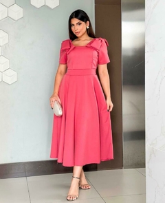 VESTIDO PRISCILA ALFAIATARIA DE LAÇO NOS OMBROS - loja online