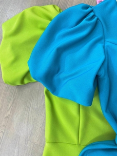 VESTIDO MANGA BALONE MALHA MONTARIA COM CINTO UN - comprar online