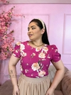 BLUSA FLORAL FÚCSIA