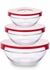 Conjunto 3 Potes de Vidro com Tampa Vermelha - Casual