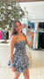 VESTIDO DE LASIE COM BABADOS E AMARRACAO NA ALCA