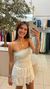 VESTIDO LASTEX OFF WHITE - comprar online