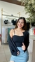 Conjunto Cardigan em Tricô Preto