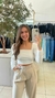 Cropped Recortes meia Lua