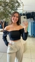 Cropped Recortes meia Lua - Kombi Teen