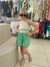 Conjunto Shorts Verde e Cropped Cru - comprar online