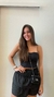 SAIA BABADO LASTEX PRETO