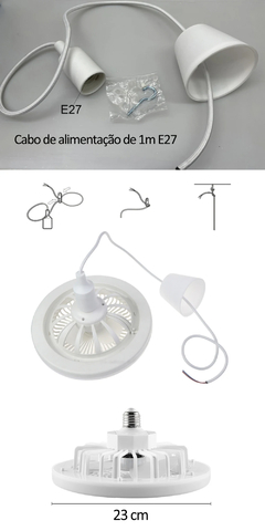Ventilador de teto inteligente com luzes e controle remoto, lâmpada LED de dupl