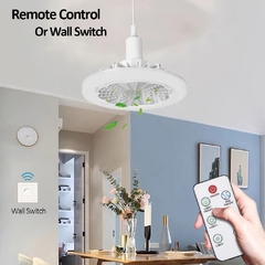 Ventilador de teto inteligente com luzes e controle remoto, lâmpada LED de dupl - Up Cem