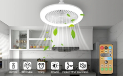 Ventilador de teto elétrico com luz, lâmpada led, controle remoto - comprar online
