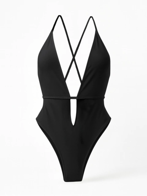 Body Luxuria de Poliamida e Amarração nas Costas