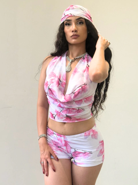 Conjunto Doja - Short e Top Tomara que Caia de Tule na internet