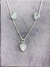 CONJUNTO COLAR, BRINCO E PINGENTE CORAÇÃO CRISTAL