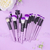 Conjunto de 18 Pincéis de Maquiagem Roxo - Cerda Macia para Base e Sombra, Kit Cosmético Completo