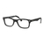 Armação ray-ban de grau de acetato, foto evidenciando a frontal de acetato com pequeno índice de metal destacado no acetato preto que lembra o clássico modelo da marca, o Wayfarer