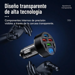 Cargador para Auto 100W Carga Rápida PD + QC 3.0 con Voltímetro Digital en internet