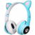 Imagem do Fone Bluetooth Orelha De Gato Led Colorido - Azul