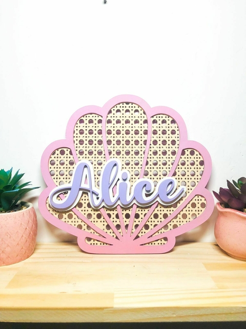 Decoração Concha Palha com Nome - comprar online