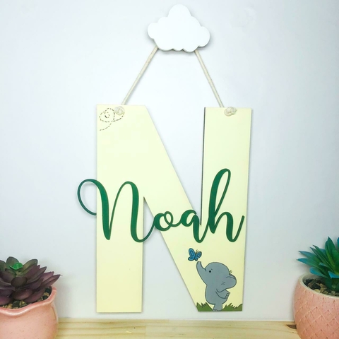 Enfeite Porta maternidade letra customizada - comprar online