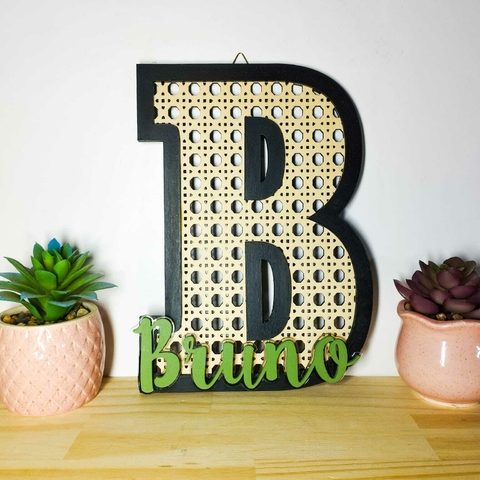 Enfeite Porta maternidade Letra Palha indiana com Nome - comprar online