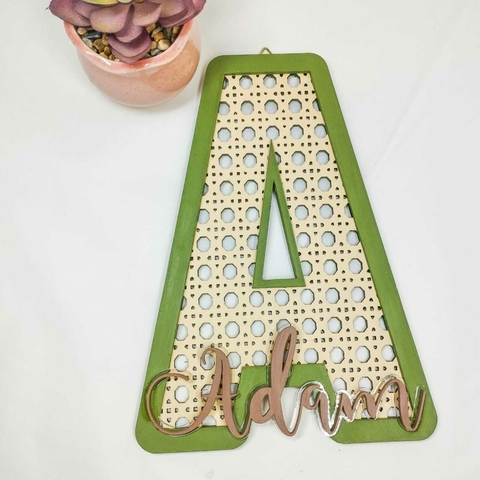 Enfeite Porta maternidade Letra Palha indiana com Nome - comprar online