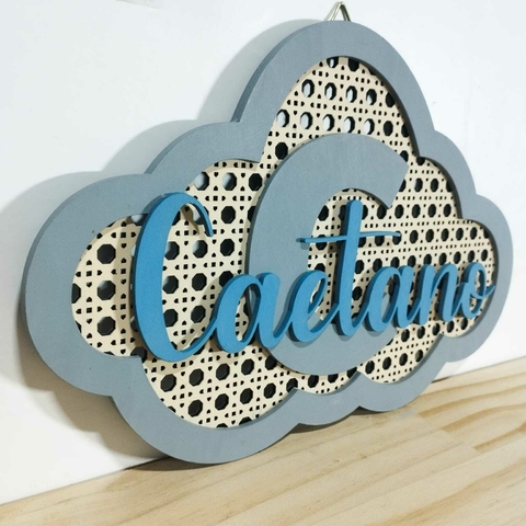 Decoração Nuvem Palha e Nome - comprar online