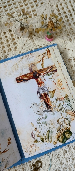 Diário com tema CATÓLICO - azul 001 - loja online